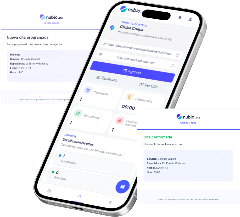 Vista previa movil de landing page para profesionales de la salud